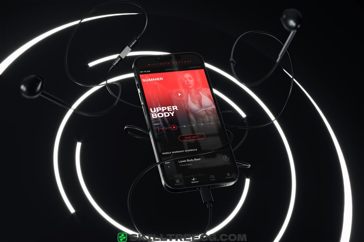 Smartphone With Headphones Mockup（325495）-技能树